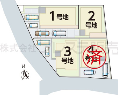 【区画図】 | 奈良市宝来町の新築一戸建 全４区画 | 全体区画図