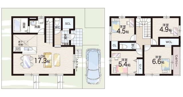 豊中市東豊中町　第1期　新築一戸建ての間取り