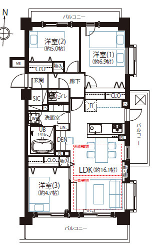 ユアコート富士見台の間取り