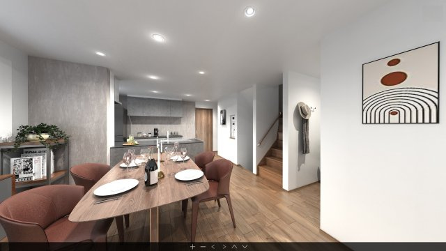 練馬区小竹町2丁目 全2棟 B号棟の完成予想図|22.3帖のゆとりあるLDK
リビング一角にはカウンターを設置したスペースを確保しています
PCコーナーやスタディスペース等としてお使い頂けます
足元には床暖房を設置しています