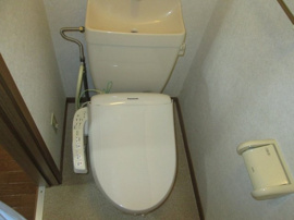 落ち着いた色調のトイレです
