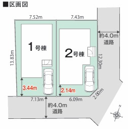 葛飾区柴又７丁目　新築戸建て　全２棟の区画図