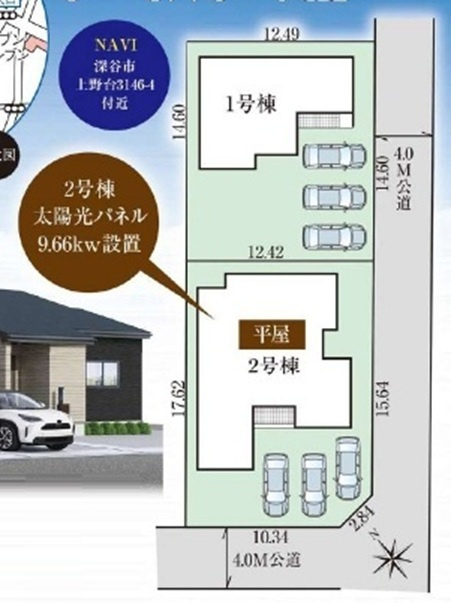 【仲介手数料無料】新築戸建　深谷市上野台3146-1（全2棟）の区画図