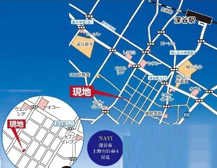 【仲介手数料無料】新築戸建　深谷市上野台3146-1（全2棟）の地図