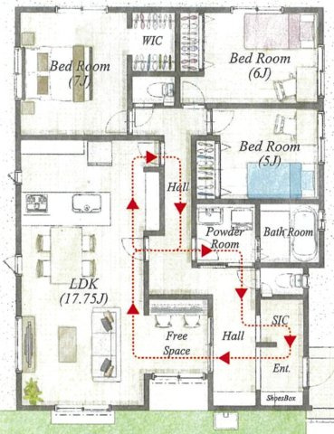 【仲介手数料無料】所沢市下富全１棟　所沢市の新築住宅なら西武ハウジングの間取り