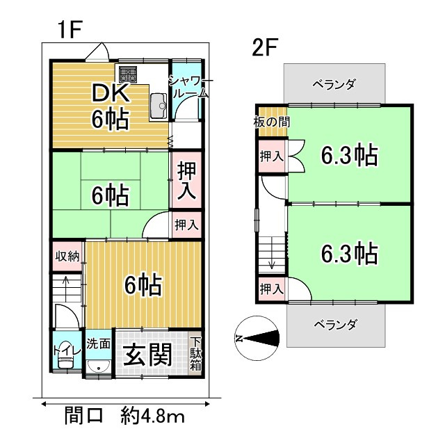 上・三助町 中古戸建の間取り
