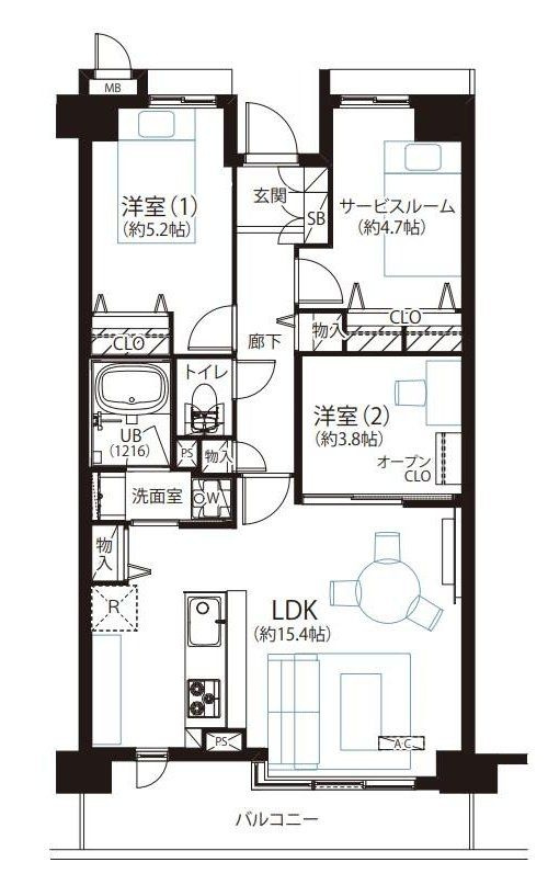 横浜駅徒歩9分・ペット可！家具付リフォーム済【マークミュー横濱シティフロント】の画像