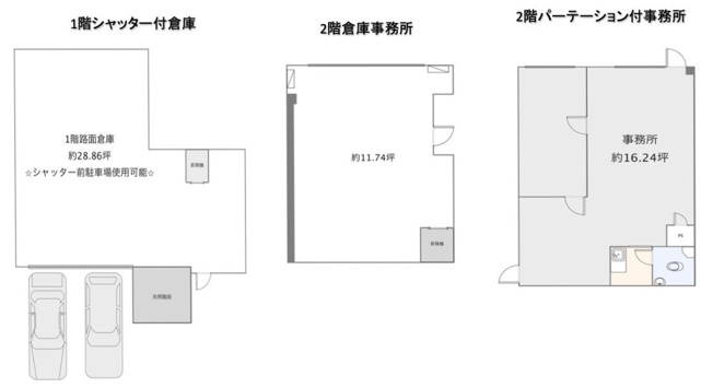 【間取り】 | 信貴ケ丘1丁目倉庫付き事務所