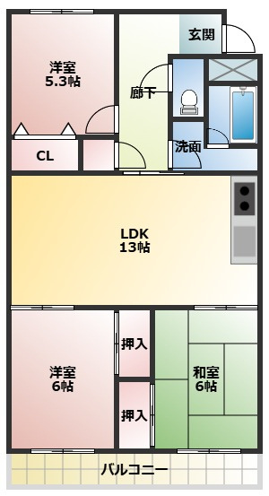 マンションコスモスの間取り