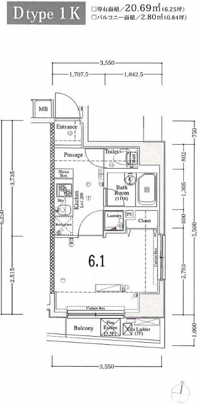 新品家具付きマンション中村北B14(KaGood東京)の区画図