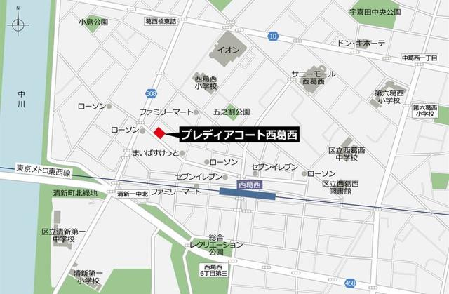 プレディアコート西葛西の地図