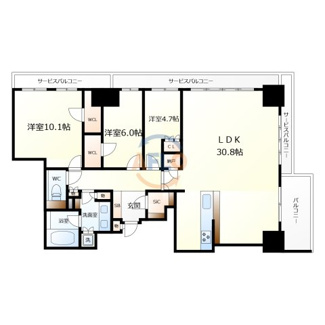 【間取り】 | シエリアタワー大阪福島　上福島小学校区 | シエリアタワー大阪福島　間取り