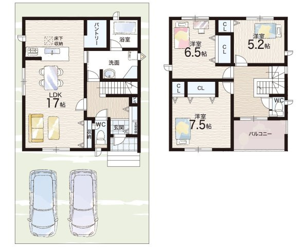 近江八幡市土田町　第4期　新築一戸建ての間取り|1号地