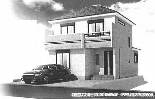 平塚市南金目　新築戸建全1棟の外観パース