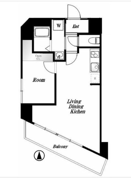 ヒルズ代官山　角部屋　分譲　常時ゴミ出し可　リノベーションの間取り