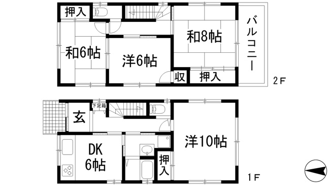 【間取り】 | 門戸岡田町貸家