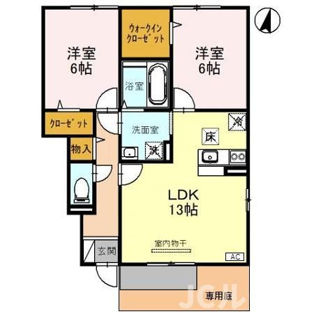 シンシア Aの間取り