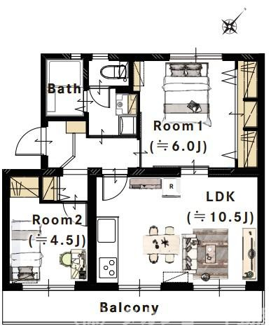 【間取り】 | 高洲三丁目住宅　8号棟