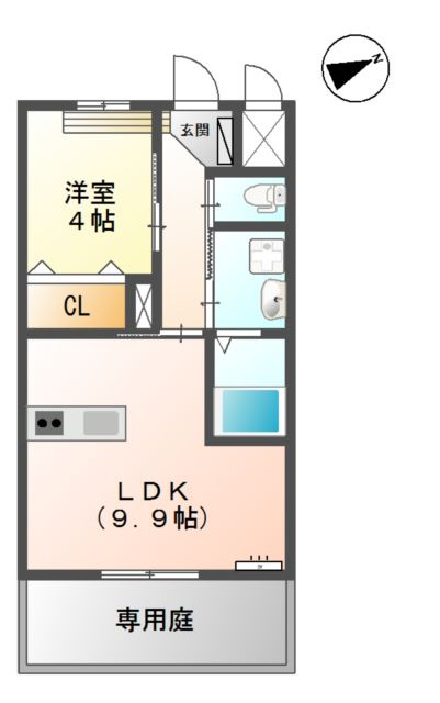 カーサブリランテ櫛原の間取り