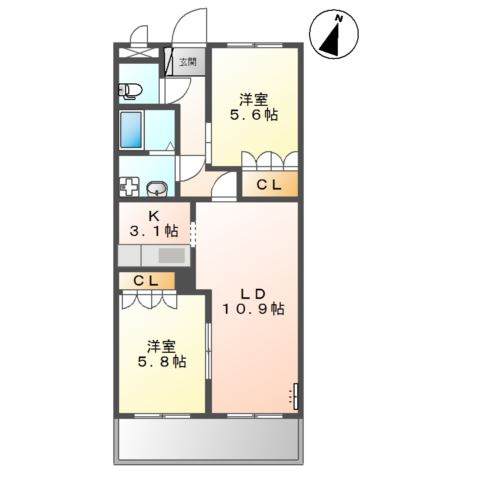 サンフィット北野Ⅰの間取り