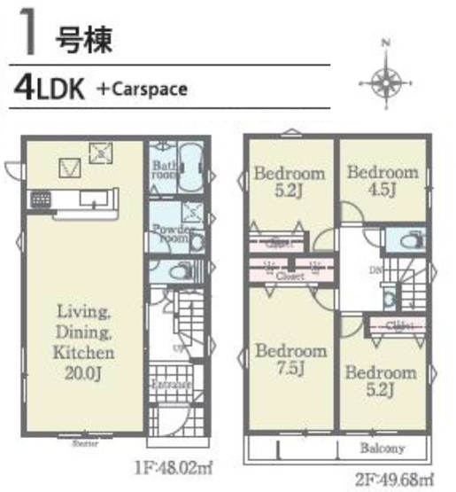 【間取り】 | 明石市大久保町山手台24-1期（全2）1号棟 | 4LDKです。