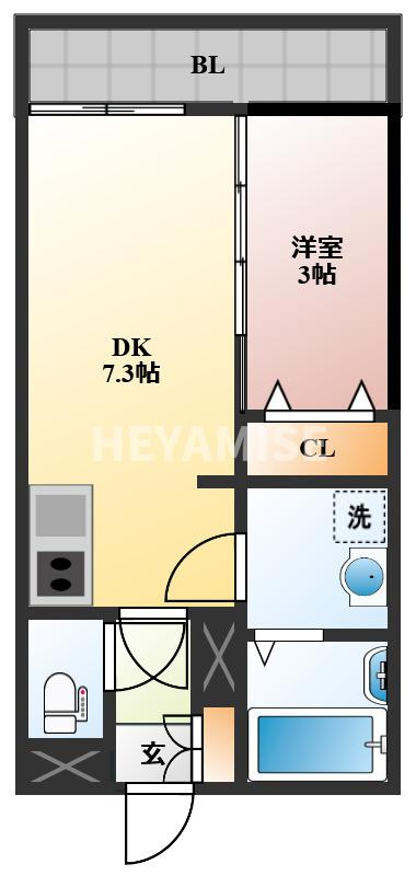 トレス天満Cの間取り