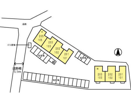 イーストレイクサイド A棟の区画図