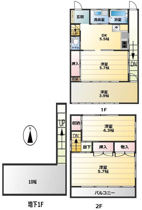 所沢市若松町中古戸建ての間取り