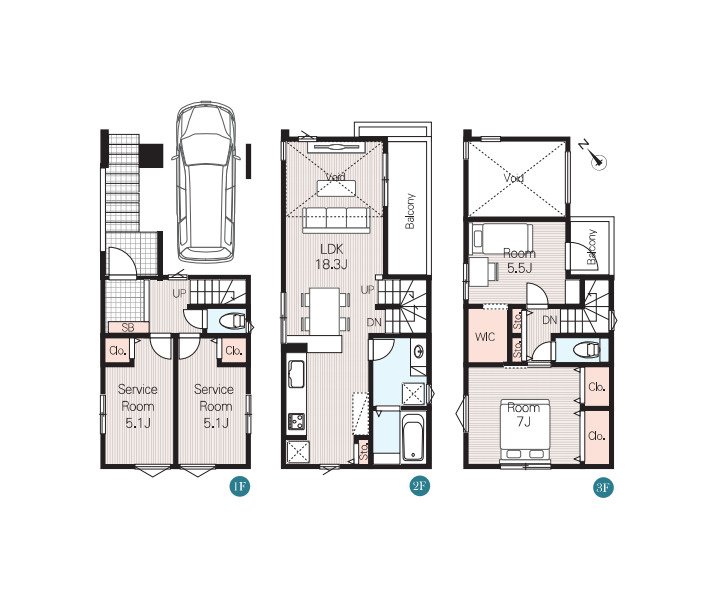 さいたま市大宮区天沼町2丁目　No.6　新築一戸建て　01の間取り|さいたま市大宮区天沼町2丁目　No.6　新築一戸建て　01、2SLDK、土地面積64.99m2、建物面積104.62m2