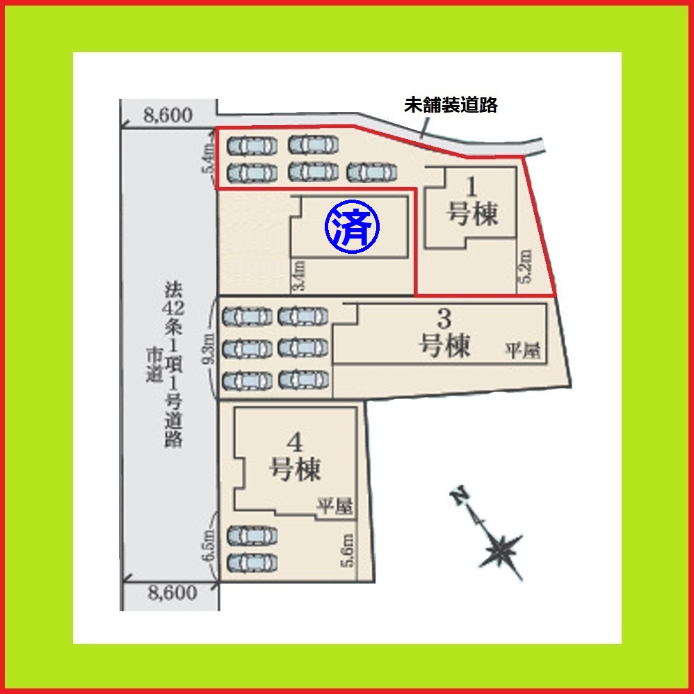 稲沢市祖父江町祖父江江東の新築一戸建の区画図|◇１号棟◇
