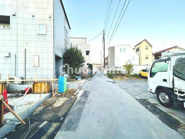 葛飾区東堀切3丁目新築分譲住宅の前面道路含む現地写真|全面道路