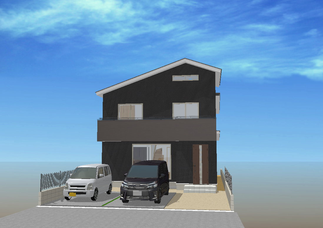 薊野東町　2号地　建築条件付　売土地の外観パース|プラン例　土地建物価格　￥39,900,000-