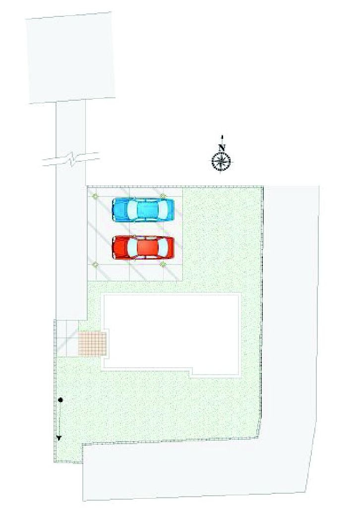 前橋市元総社町3号棟　新築住宅の区画図|駐車場4台以上ご用意しています！
来客時も重宝しますよ♪