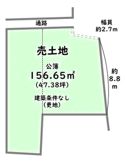 【土地図】 | 右京区嵯峨野宮ノ元町　建築条件なし