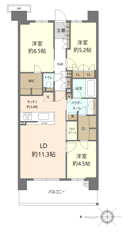 プレミスト藤が丘シーズンフェイスの間取り