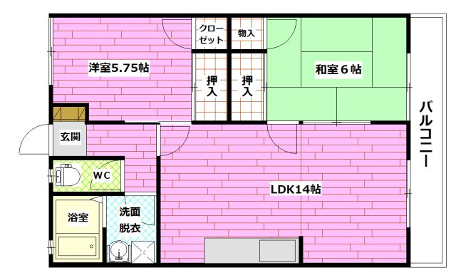 セジュールＮＡＫＡＭＵＲＡの間取り