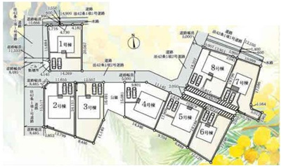 【区画図】 | Cradle garden加須市水深第3【平屋】新築住宅