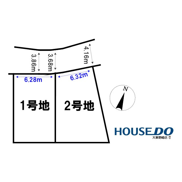 売土地　大東市諸福2丁目　2号地（建築条件なし更地）