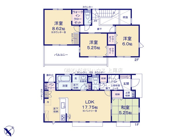 鴻巣市天神5丁目　新築戸建　ブルーミング02の間取り