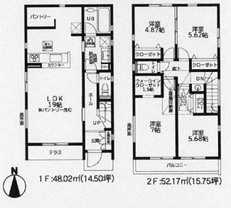 【間取り】 | 綾瀬市蓼川3丁目 10号棟 3期 | 都市ガス　網戸標準仕様　シャッター6箇所付　Ｗロックカードキー（FamiLock 電池式）　食洗器・浄水器　浴室乾燥機+窓・浴室TV　セカンド洗面　屋根洋瓦葺き　全居室収納　LDK19帖