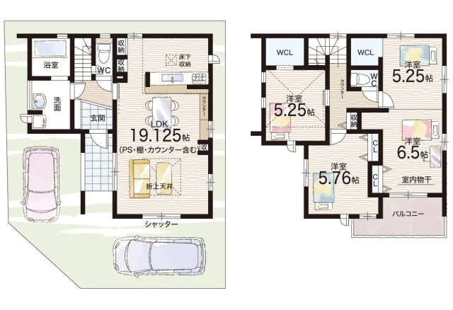 亀岡市余部町天神又　新築一戸建ての間取り
