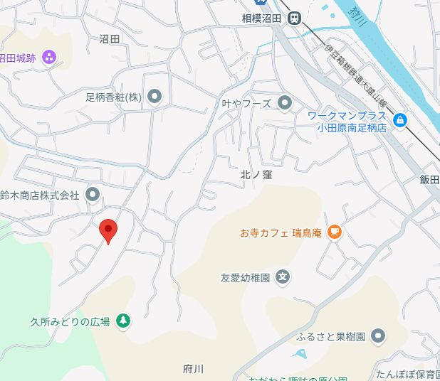 小田原市府川　建築条件なし売地の地図|地図