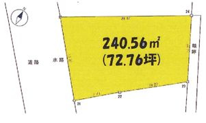 小田原市府川　建築条件なし売地