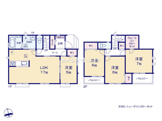 練馬区大泉学園町5丁目　駐車2台可　大型住宅　限定1棟の間取り|4LDK+WIC　土地面積110.44ｍ2　建物面積100.19ｍ2