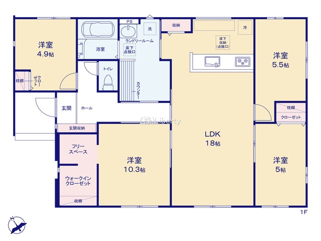 日立市東金沢町9期　新築戸建　2号棟の区画図