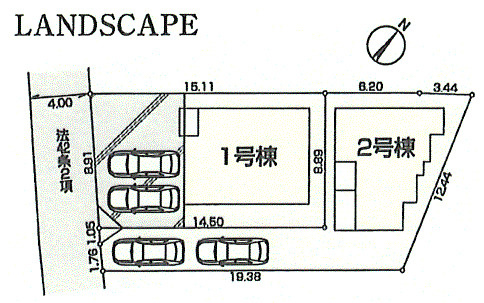 福生市福生　新築戸建全2棟の区画図