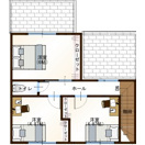 高知市福井町E号地　売地（建築条件付き）の参考プラン|全室収納付きの3洋室＋2階トイレで暮らしやすさ◎
