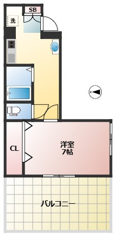 米勢ビル　フルリフォーム予定　オートロック　ルーフバルコニーの間取り