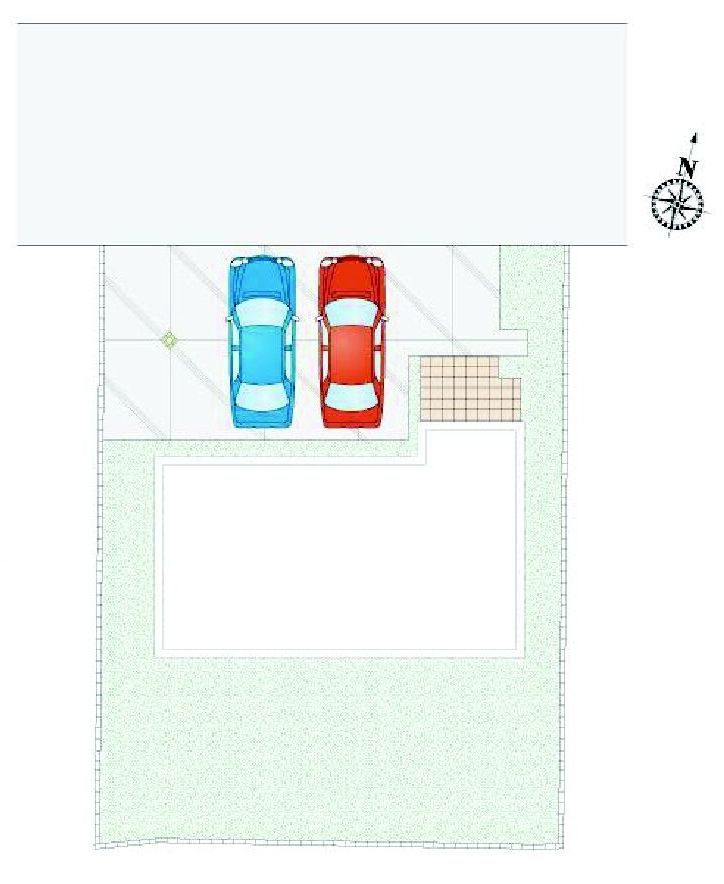 前橋市青柳町　13号棟　新築住宅の区画図|駐車場3台ご用意しています！
来客時も重宝しますよ！