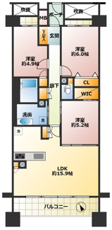 【間取り】 | エフヴェール・ヒルズソルコート